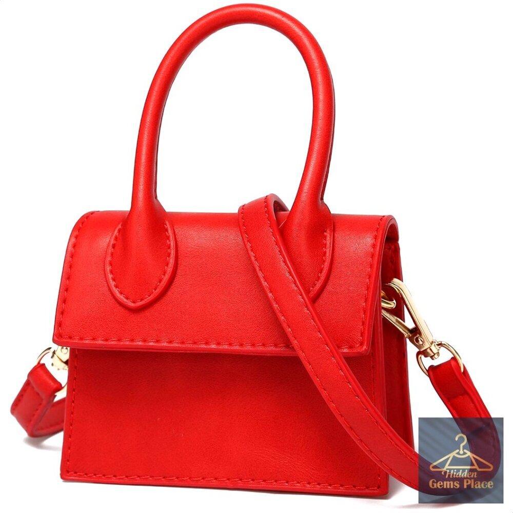 Mini Crossbody Bag with Adjustable Strap, Faux Leather, Chic Purse